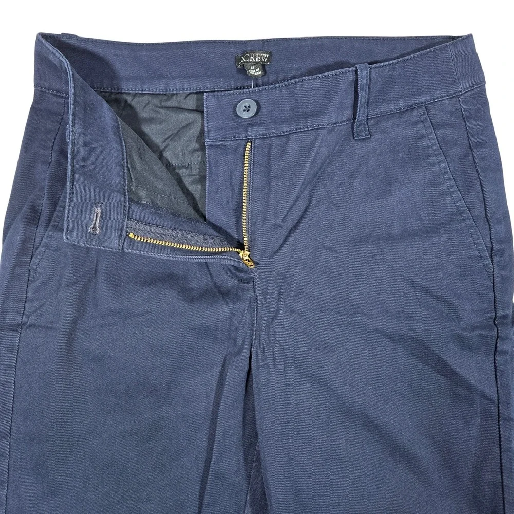 J‎ Crew Navy Blue Straight Leg Chino Pants Flat Front Womens Size 6P
